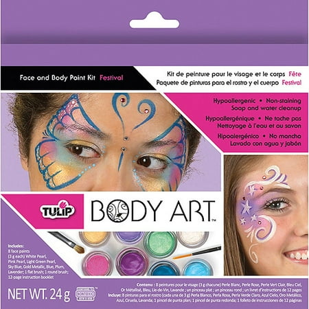 Tulip Body Art Festival Themed Paint Kit, 8 Piece