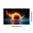 thumbnail image 3 of Flame Basketball Backdrop Banner for Sports Party Basketball Event Decorations Photo Booth Background Athletic Celebration Decor Party Supplies, 3 of 4