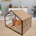thumbnail image 2 of Acorn Pet House, Repeating Pattern of Oak Tree Branches in Autumn Season Nature Renewal Theme, Outdoor & Indoor Portable Dog Kennel with Pillow and Cover, 5 Sizes, Multicolor, by Ambesonne, 2 of 4