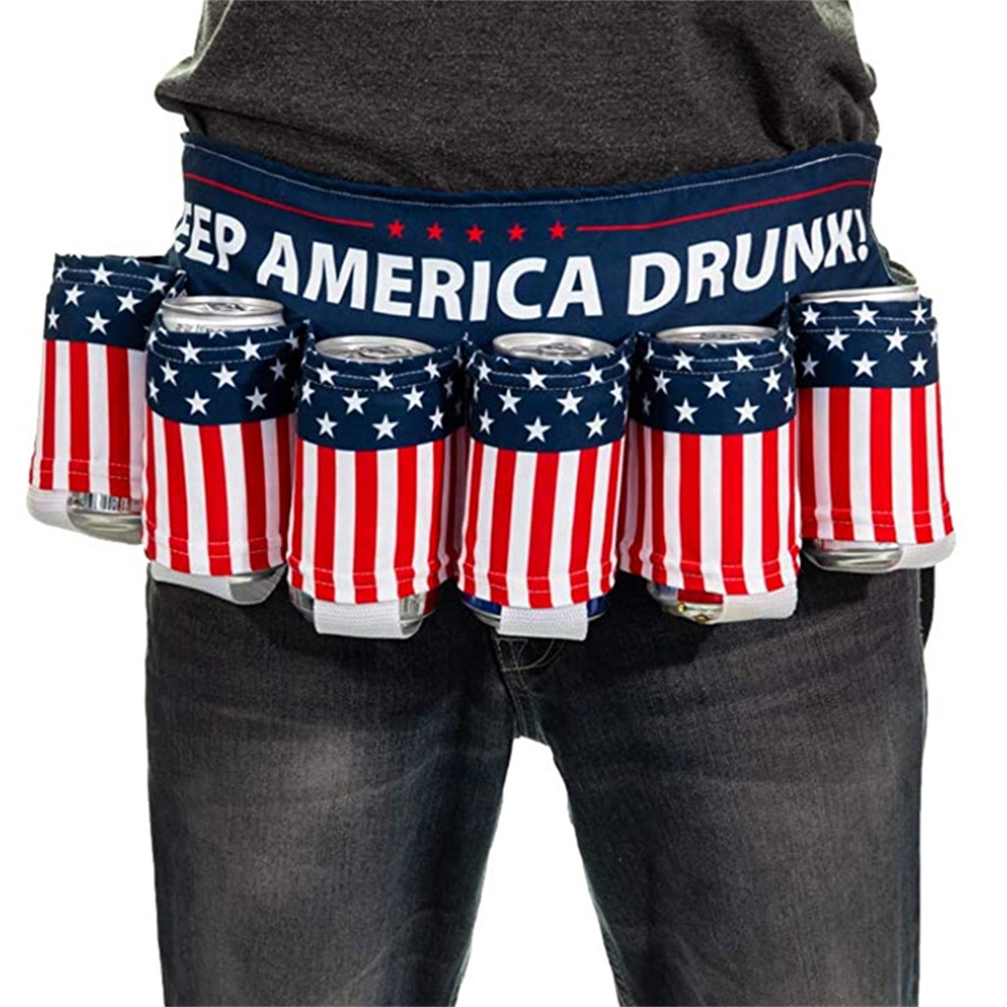 LSFYSZD Novelty Beverage Holder Beer Belt Independence Day Themed Drink