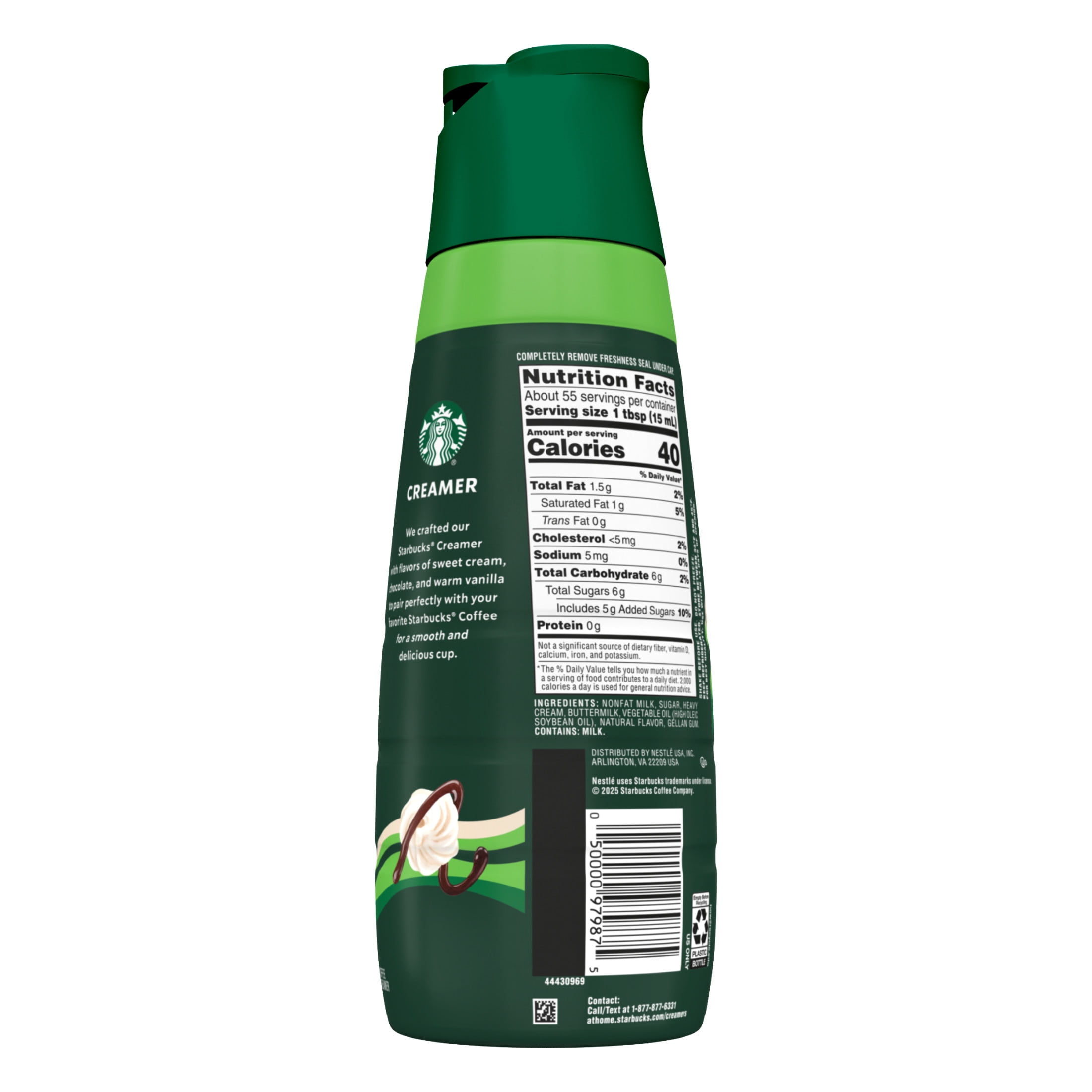 Starbucks Irish Cream Coffee Creamer, Chocolate & Vanilla Flavored Liquid Creamer with other natural flavors, 28 fl oz bottle