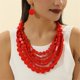 thumbnail image 1 of Pintura de pulverización de moda Collar de cuentas de madera Conjunto de pendientes Espectáculo de moda Accesorios de ropa de fiesta Viajes de vacaciones Vestir joyas, 1 of 4