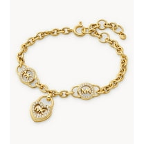 Michael Kors MKC1557AH710 14K Gold-Plated Sterling Silver Heart Lock Bracelet
