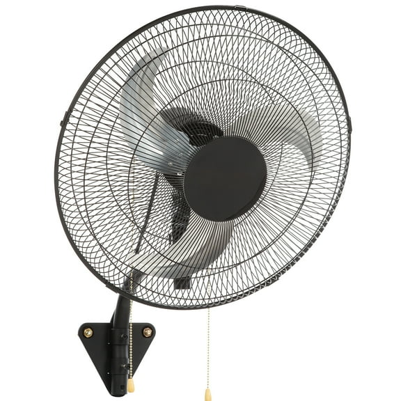 KFFKFF 17.5'' 3 Speed VentilationIndustrial Wall Mount Fan Oscillating Metal Fan