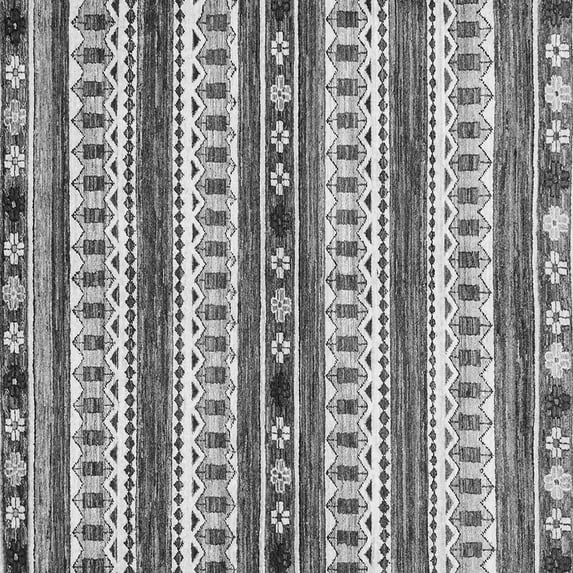 Ahgly Company Machine Washable Indoor Square Abstract Gray Modern Area Rugs, 3' Square