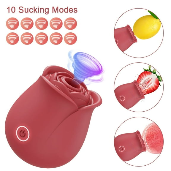 Sucking Rose Toys Vibrator for Women, 10 Modes Rose Vibrator Sex Toys for Women