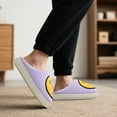 thumbnail image 4 of Smile Face Slippers for Women and Men Retro Comfy PU Leather Slip-On House Shoes with Memory Foam Warm Soft Flat Slides for Indoor & Outdoor, 4 of 5