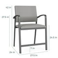 thumbnail image 4 of Pemberly Row Reception Waiting Room Oversize Hip Chair / Black Steel / Gray, 4 of 5