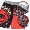 thumbnail image 3 of Marvel Boys Spider-Man Miles Morales 2-Piece Rash Guard Swim Set, Quick Drying Swim Shirt & Trunks, Superhero Swimsuit for Kids (Sizes 8-12), 3 of 6