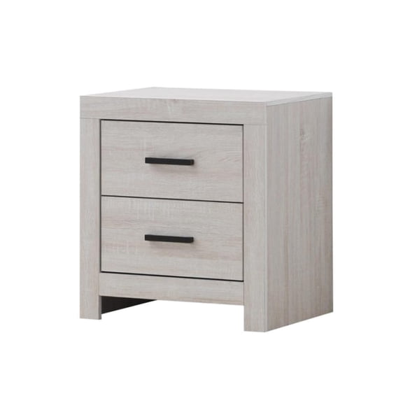 Simple Relax 2 Drawers Wood Nightstand in Coastal White