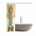 thumbnail image 2 of MYPOP Vintage Building Design Moroccan Decor Wash Table Housing Art Historic Exterior Facade Mosaic Polyester Fabric Bathroom Shower Curtain Set with Hooks, Ivory Navy Tan, 60 X 72 Inches, 2 of 2