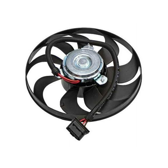 Right A/C Condenser Fan Assembly - Compatible with 1999 - 2006 Volkswagen Golf A4 2000 2001 2002 2003 2004 2005