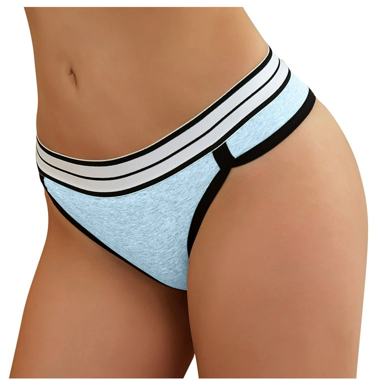 EHTMSAK Workout Underwear for Women Soft Bikini No Show Low Rise Stretch  Briefs Panties Light Blue 2XL