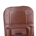 thumbnail image 3 of Organizador trasero de asiento , Protector de asiento trasero PU, múltiples compartimentos de almacenamiento, soporte para teléfono, , marrón DYNWAVEMX Organizador del respaldo del asiento, 3 of 3
