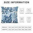 thumbnail image 6 of COMIO  Beach Ocean Nautical Coastal Navy Blue Starfish Coral Throw Pillow Cover Pillowcase  (Set of 2) Decor, Summer Beach Farmhouse Sofa Bed Bedroom Home Decoration, 6 of 6