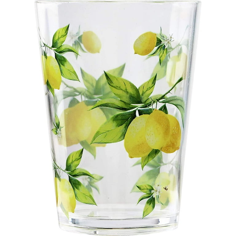 Reston Lloyd 95419 6pc Acrylic Drinkware Set 8oz Fresh Lemons