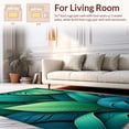 thumbnail image 2 of ODIKA 2'x3' Machine Washable Non-Slip Area Rug, Emerald Lagoon Leafy Tropical Foliage Design High Traffic Rug, Green, 204279, 2 of 7