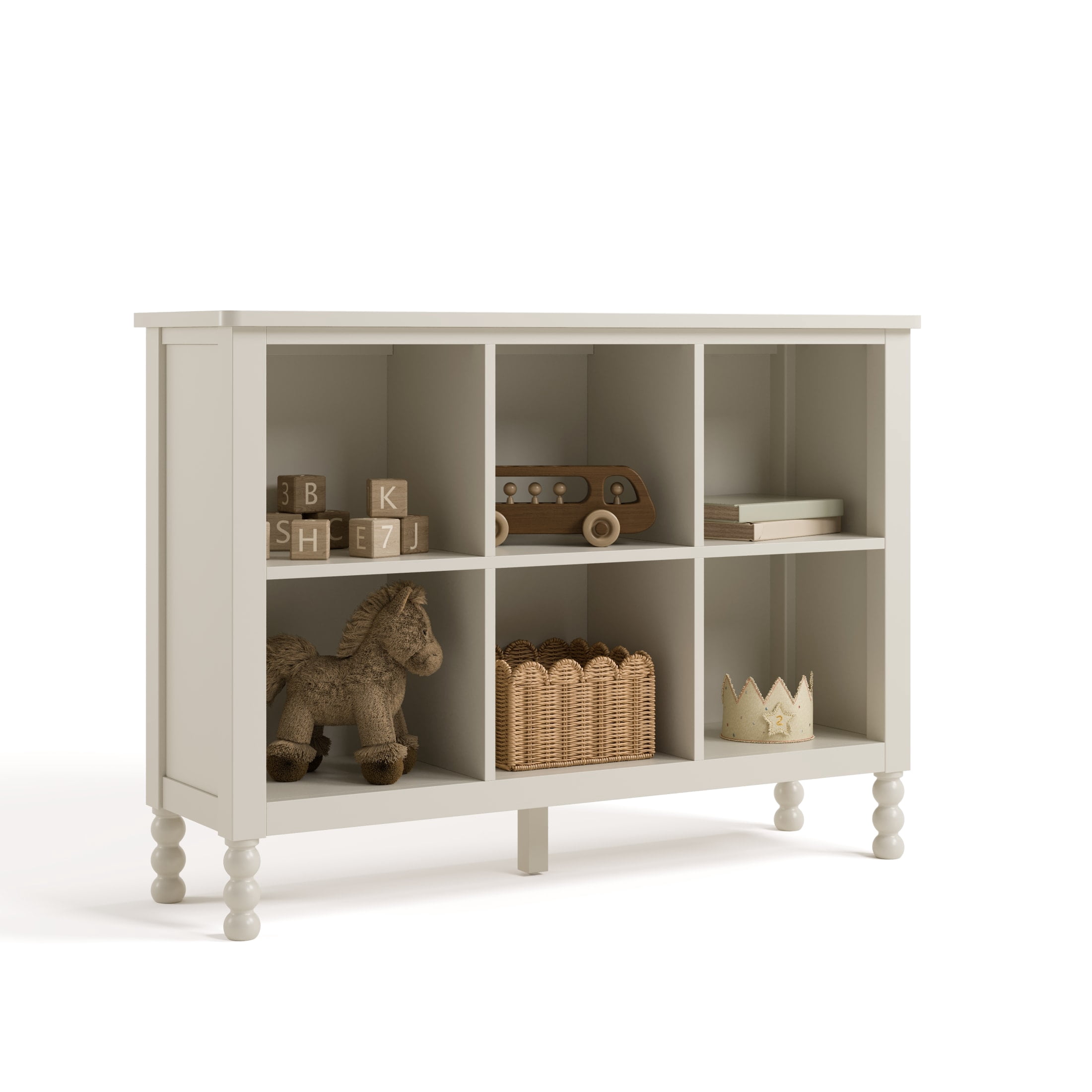 Art of Nursery by Storkcraft Rio 6 Cube Storage Organizer Kids Bookcase - Frosted Oat