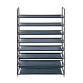thumbnail image 1 of 8-Tier Shoe Rack, Storage Storage Organizer, Metal Frame, Non-Woven Fabric, for Living Room,Black, 1 of 7