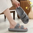 thumbnail image 3 of BERANMEY Comfort Cloud Slippers For Women and Men Double Buckle Adjustable Slides Pillow Slippers EVA Flat Sandals Unisex Slippers, 3 of 8