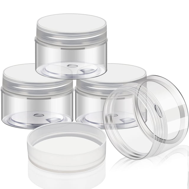 Frascos de plástico Patelai redondos transparentes de 60 ml (paquete de 4)