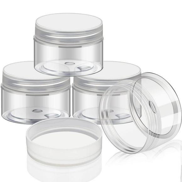 Frascos de plástico Patelai redondos transparentes de 60 ml (paquete de 4)