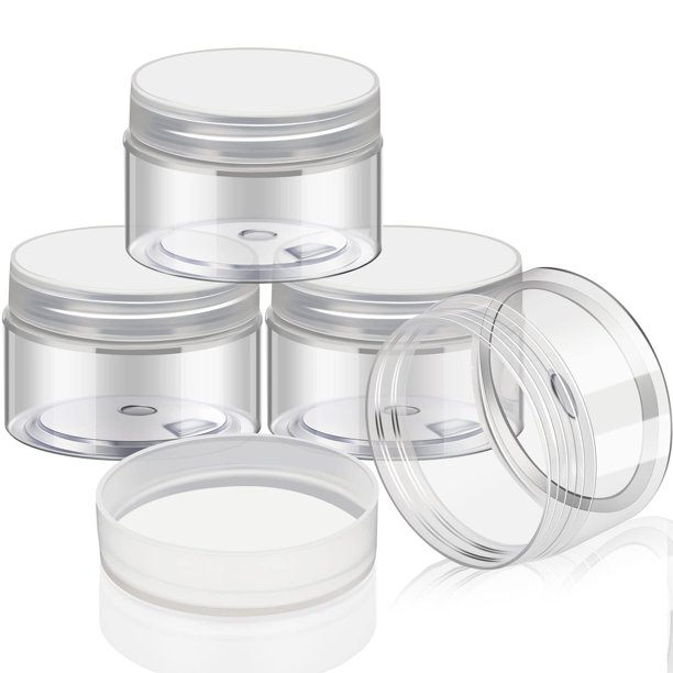 Frascos de plástico Patelai redondos transparentes de 60 ml (paquete de 4)