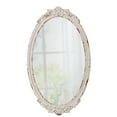 thumbnail image 5 of Sintosin Antique Wall Mirror 24" x 14", Distressed White Vintage Wood Ornate Glam Oval Mirrors for Living Room, Bathroom, Entryway & Bedroom Decor, 5 of 11