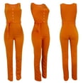 thumbnail image 4 of Aayomet Women Jumpsuits Women's Casual Sleeveless Stitching Jumpsuit Wide-leg Summer Fashion Women's Jumpsuit,Orange M, 4 of 4