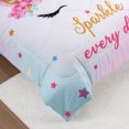 thumbnail image 6 of Btargot 5PCS Star Unicorn Twin Comforter Set for Girls Kids Teens Pink Flower Rainbow Bedding Set Blue White, 6 of 10