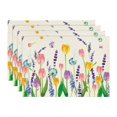thumbnail image 1 of Camino de mesa de primavera con estampado floral, decorativo, para fiestas, de arpillera primaveral de temporada 4 piezas un, 1 of 5