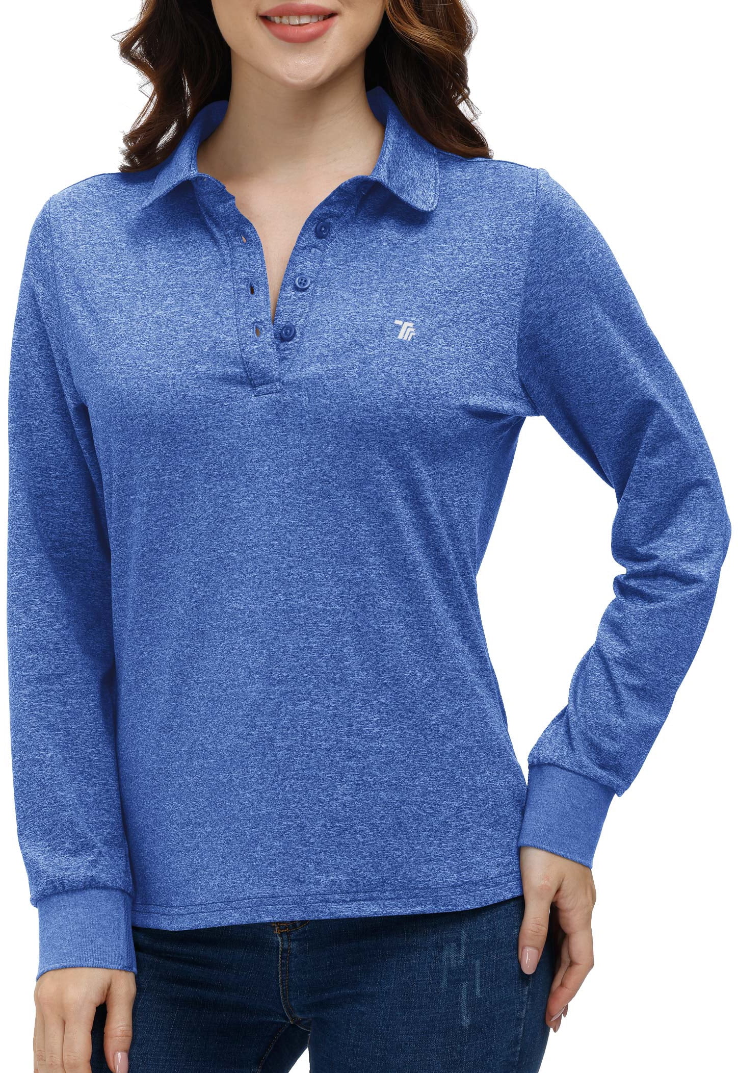 MoFiz Women's Long Sleeve Golf Polo Shirts Quick Drying Casual Workout