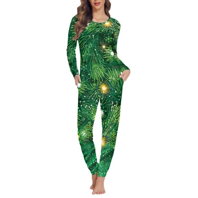 Conjunto de pijama informal de manga larga para mujer, ropa de dormir acogedora para el hogar, regalo de Navidad, otoño