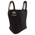thumbnail image 2 of Women's WEAR by Erin Andrews x Gracie Hunt Black Jacksonville Jaguars Chain Link Corset Top, 2 of 5