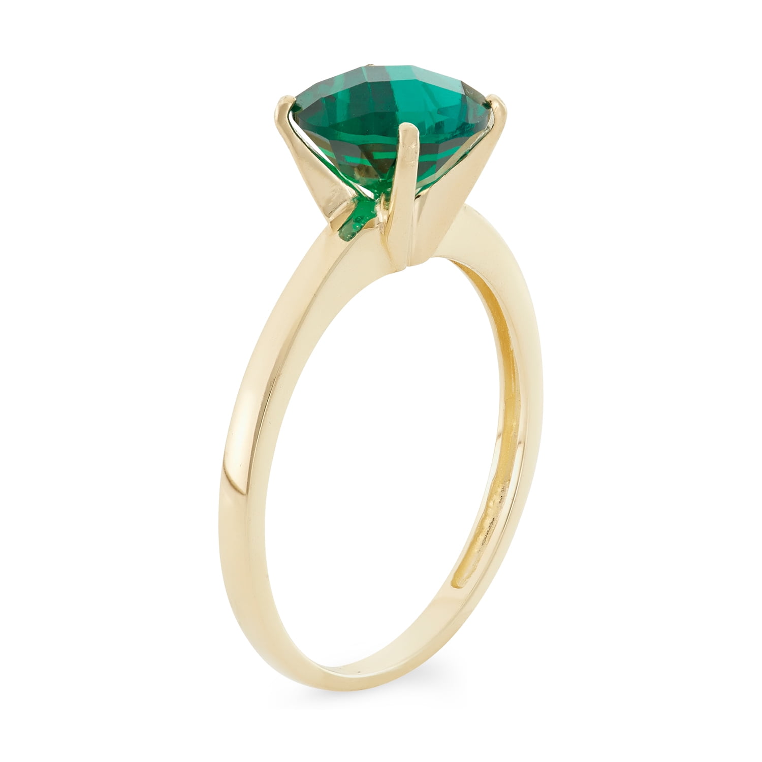 10k gold round gemstone ring