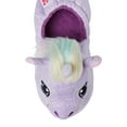 thumbnail image 4 of Build A Bear Girls Purple Shimmers Unicorn Slippers House Shoes Medium (12-13), 4 of 6