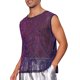 thumbnail image 4 of INSPIRAR CHIC Top sin mangas brillante para hombres, camiseta de fiesta de cuello redondo, transparente, con brillo, chaleco T-shirt XL azul rojo, 4 of 5