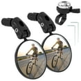 thumbnail image 2 of 2pcs Bike Rear View Mirror with Bicycle Bell Bicycle Handlebar Rearview Mirror Adjustable 360 degree Rotatable Wide Angle Convex for Mountain Bike, 2 of 10