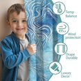 thumbnail image 3 of Blackout Kids Curtains,Blue White Tie Dye Wave Pattern Childrens Insulated Curtains Set Of 2,Bedroom Essentials,Toddler Room Decor 42"x63", 3 of 5
