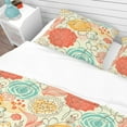 thumbnail image 4 of Designart 'Retro Floral Pattern' Bohemian & Eclectic Duvet Cover Set, 4 of 4