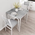 thumbnail image 2 of 3 Pcs Square Dining Table Set for 2 Modern Kitchen Table with 2 Upholstered Chairs Space-Saving Dinette for Small Apartment Home Office and Breakfast Nook, 2 of 7