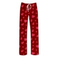 thumbnail image 4 of hotojiny Mens Pajama Pants Breathable Wide Leg Pj Bottoms Lightweight Elastic Waist Heart Valentine's Day Sleepwear S-3XL, 4 of 5