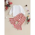 thumbnail image 4 of Baby Girl 2Pcs Christmas Outfits Long Sleeve Sweatshirt + Striped Flare Pants Set Toddler Clothes, 4 of 9