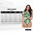 thumbnail image 5 of KLL Women 's Crew Neck Bodysuit Jumpsuits Colorful Hawaii Palms Print Short onesies Stretch T Shirts, 5 of 7