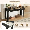 thumbnail image 6 of 52'' Rustic Curved Console Table, Entryway Table with 3 Concealed Drawers, Sturdy Sofa Table with Thick Legs for Hallway & Living Room, Black, 6 of 9
