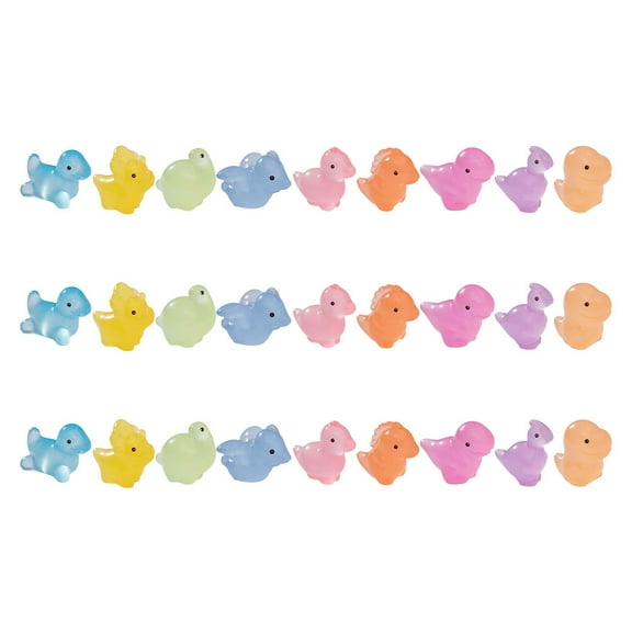 27pcs Miniature Dinosaur Figures Resin Mini Dinosaur Garden Tiny Dinosaur Statues Micro Landscape Dinosaur Glow in the Dark Mini Resin Animal Ornaments