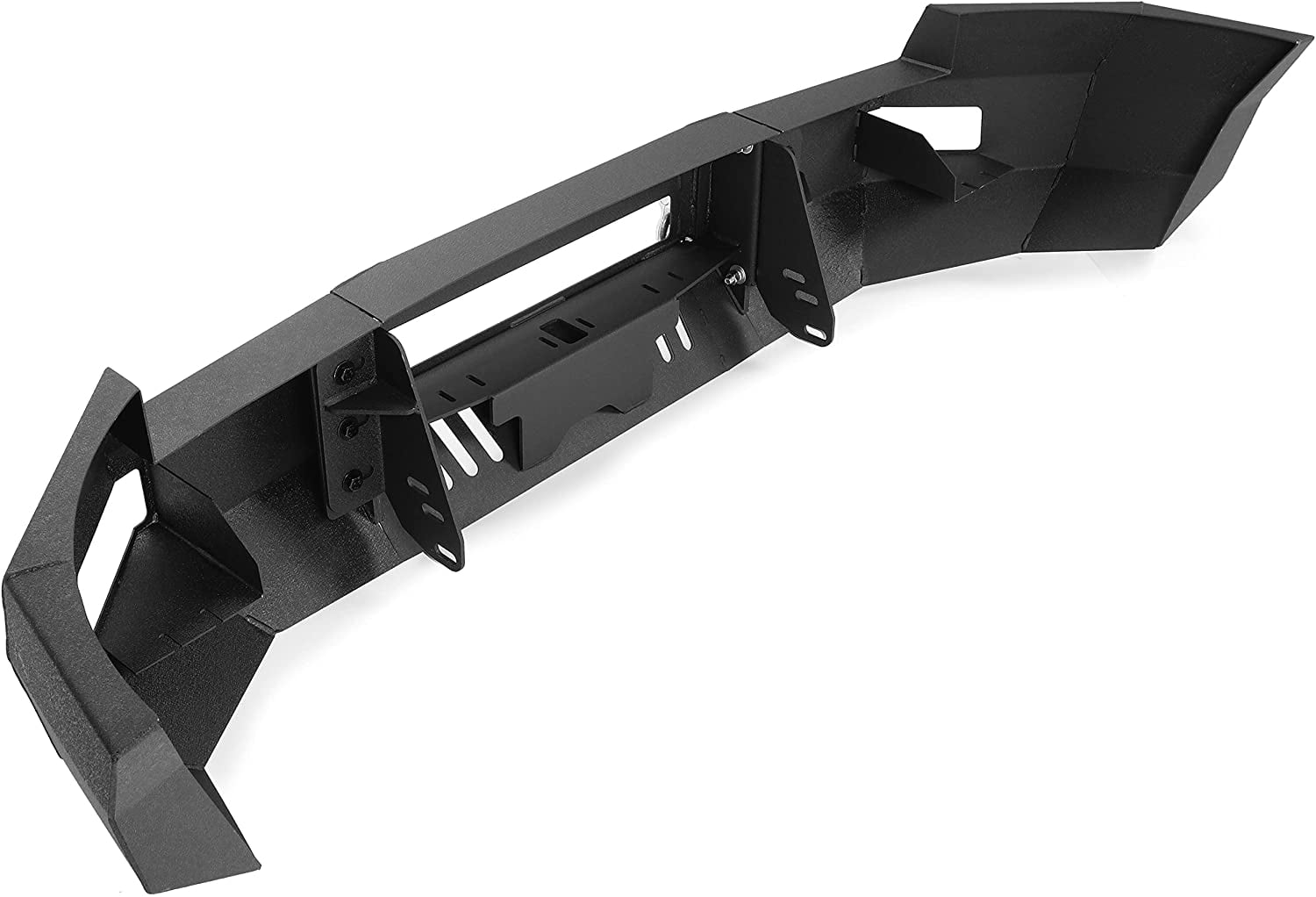 Front Bumper Off-Road 3-Piece Modular Compatible with 2007-2010 Chevrolet Silverado 2500 3500 Powder Coated Steel Textured Black