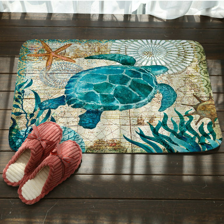Anti-slip Turtle Whale Floor Mat Seahorse Hariumiu Decor Kitchen Home Octopus Bathroom