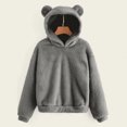 thumbnail image 2 of Annhoo Womens Fleece Hoodies Cute Bear Ears Hooded Sweatshirts Winter Warm Long Sleeve Plush Pullover Tops, 2 of 5