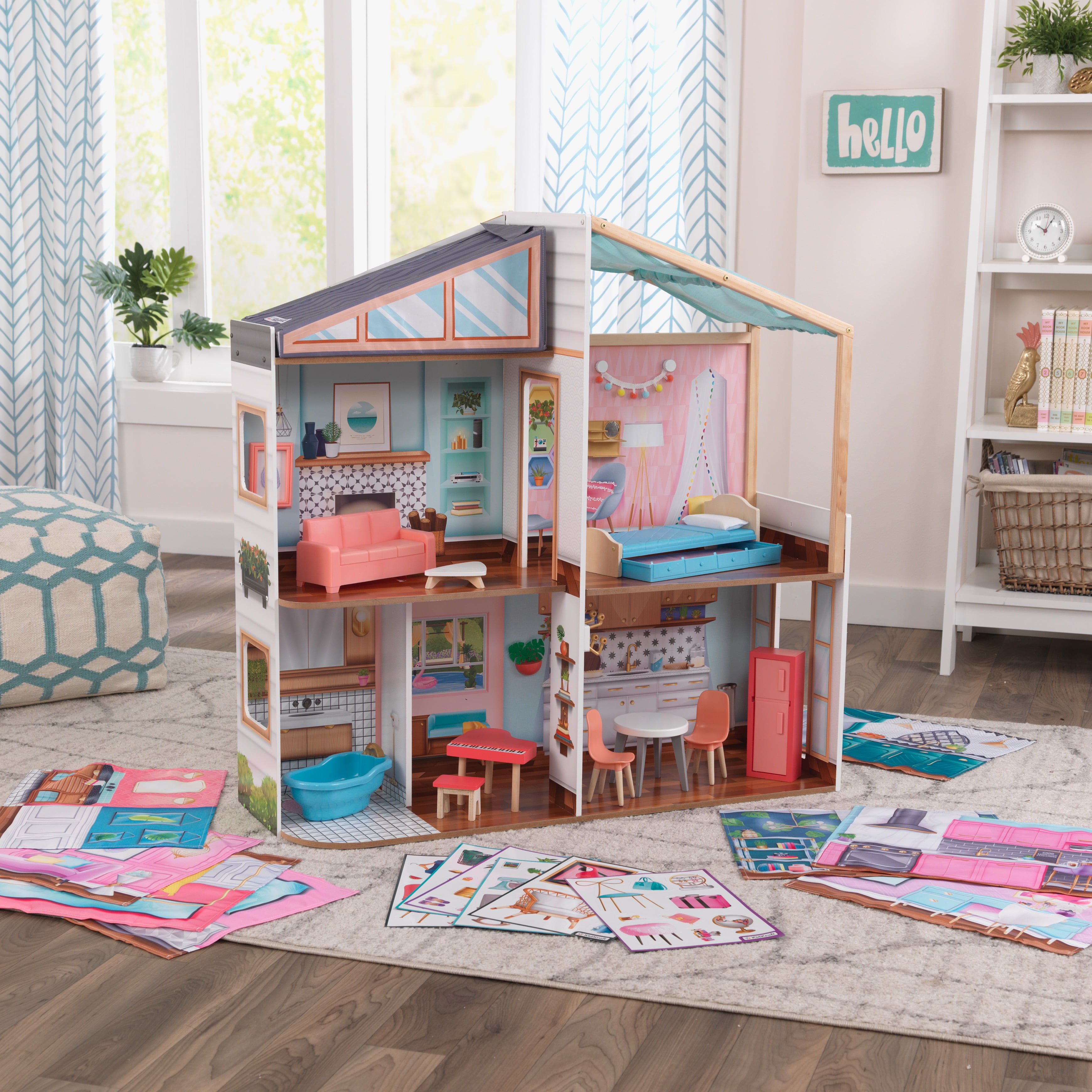 kidkraft dollhouse makeover